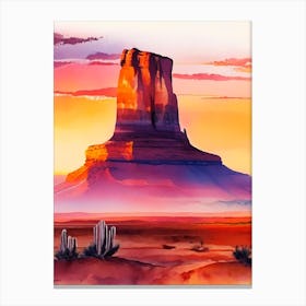 The Monument Valley Watercolour 2 Canvas Print