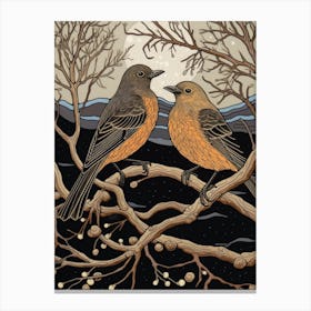 Art Nouveau Birds Poster Grey Plover 1 Canvas Print