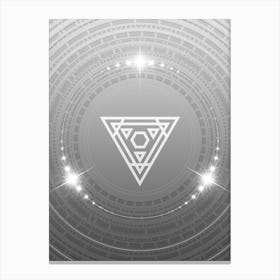 Geometric Glyph in White and Silver with Sparkle Array n.0057 Canvas Print