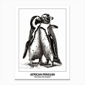 Penguin Huddling For Warmth Poster 1 Canvas Print