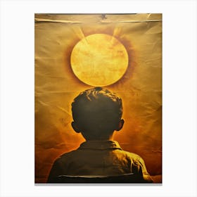 Boy Looking At The Sun Canvas Print