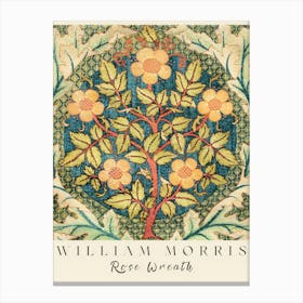 William Morris Rose Wreath Canvas Print