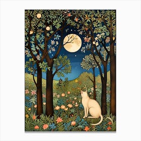 William Morris Cat In The Moonlight 2 Canvas Print