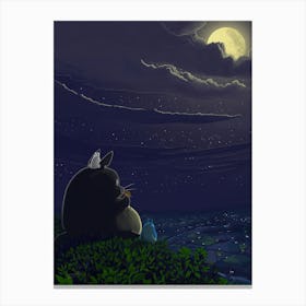 Totoro Playing the Ocarina Canvas Print