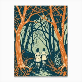 Two Girls In The Woods Canvas Print