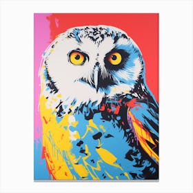 Andy Warhol Style Bird Snowy Owl 1 Canvas Print