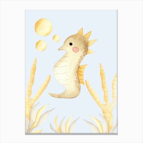 Golden Seahorse Canvas Print