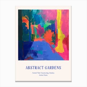 Colourful Gardens Central Park Conservatory Gardens Usa 4 Blue Poster Canvas Print