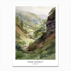 Peak District 3 Watercolour Travel Poster Canvas Print