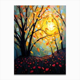 Sunset In The Woods Canvas Print