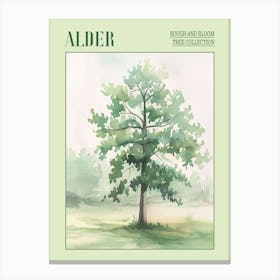 Alder Tree Atmospheric Watercolour Painting 2 Poster Canvas Print