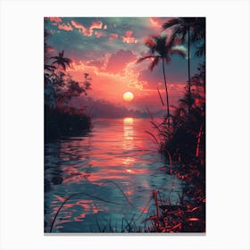 Sunset In The Jungle 2 Canvas Print