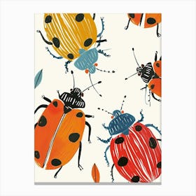 Colourful Insect Illustration Ladybug 28 Canvas Print