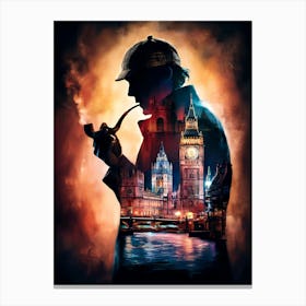 Sherlock Holmes Collage Art Painting #4 Canvas Print