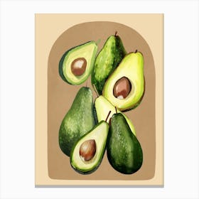 Avocado Watercolor Art 2 Canvas Print