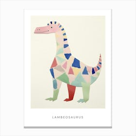 Nursery Dinosaur Art Lambeosaurus Poster Canvas Print