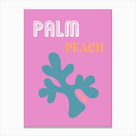 Palm Peach Florida, Reiseplakat, Preppy Korallen kunst Canvas Print