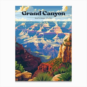 Grand Canyon Arizona Hiking Digital Travel Art Canvas Print