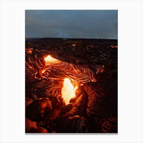 Lava flow in the first morning light Canvas Print