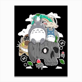 Totoro in Skull Island Canvas Print