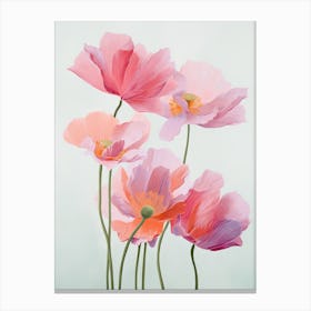 Lotus Flowers Acrylic Painting In Pastel Colours 7 Canvas Print