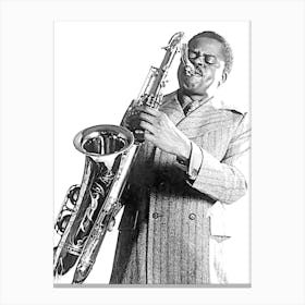 Stanley Turrentine Saxophonist Line Art Illustration Canvas Print