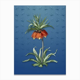 Vintage Fritillaries Botanical on Bahama Blue Pattern n.2109 Canvas Print