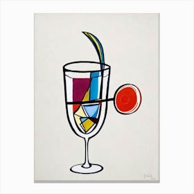 MCocktail Poster artini Picasso Line Drawing Cocktail Poster Canvas Print