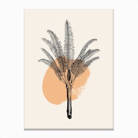Tropical Tree Light Orange Canvas Print