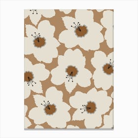 Retro Floral Earth Tones Canvas Print