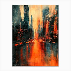 Modern Abstract Cityscape With Blurred Skyscrapers – Vibrant Urban Art Print Canvas Print