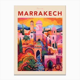 Marrakech Morocco 3 Fauvist Travel Poster Canvas Print
