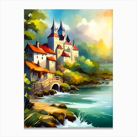 Castle By The River Canvas Print
