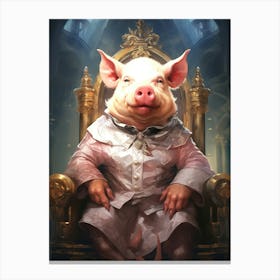 Pig In A Throne 1 Canvas Print