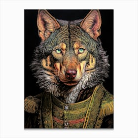 Wolf In Period Costume Canvas Print