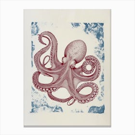 Brushstrokes Octopus Vintage 2 Canvas Print