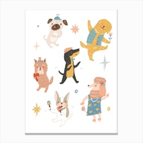 Dancing Dogs Canvas Print