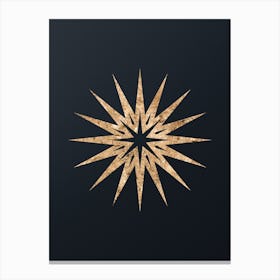 Abstract Geometric Gold Glyph on Dark Teal n.0297 Canvas Print
