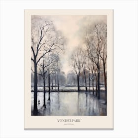 Winter City Park Poster Vondelpark Amsterdam 1 Canvas Print