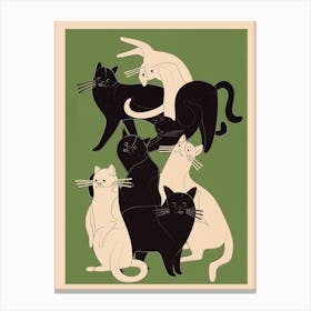 Minimal Abstract Cats 3 Canvas Print