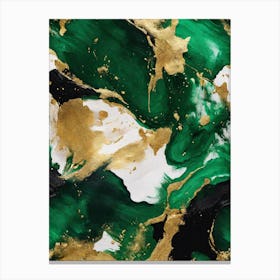 Abstract Gold And Green Painting Canvas Print