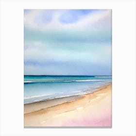 Camber Sands 2, East Sussex Watercolour Canvas Print
