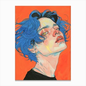 Blue Haired Girl 8 Canvas Print