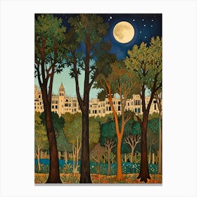 William Morris Moonlight In The Park Canvas Print