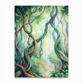 10 Lianas Twisting Around Rainforest Trees Canvas Print