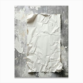 Crumpled White Sheet Of Old Cardboard Paper With Crumpled Texture Closeup Retro Style Pattern Embos (4) Canvas Print