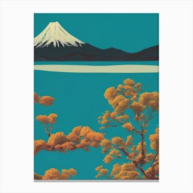 Japanese Mount Fuji Golden Tree Autumnal Canvas Print