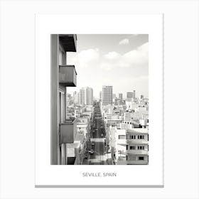 Poster Of Tel Aviv, Israel, Photography In Black And White 2 Canvas Print