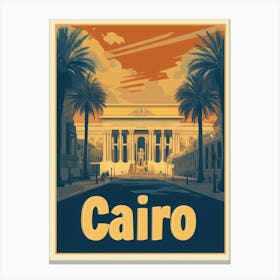 Aihrgdesign A Retro Travel Poster For Cairo Featuring The Gra A26f90b6 F8e6 43a0 9518 6fbe7aec2816 2 Canvas Print