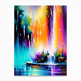 Fountains Waterscape Bright Abstract 1 Canvas Print
